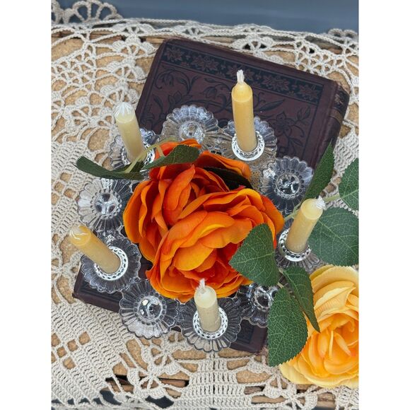 Scandinavian Royal Krona Bellis Candle Holder Sweden with Candles - Picture 3 of 6